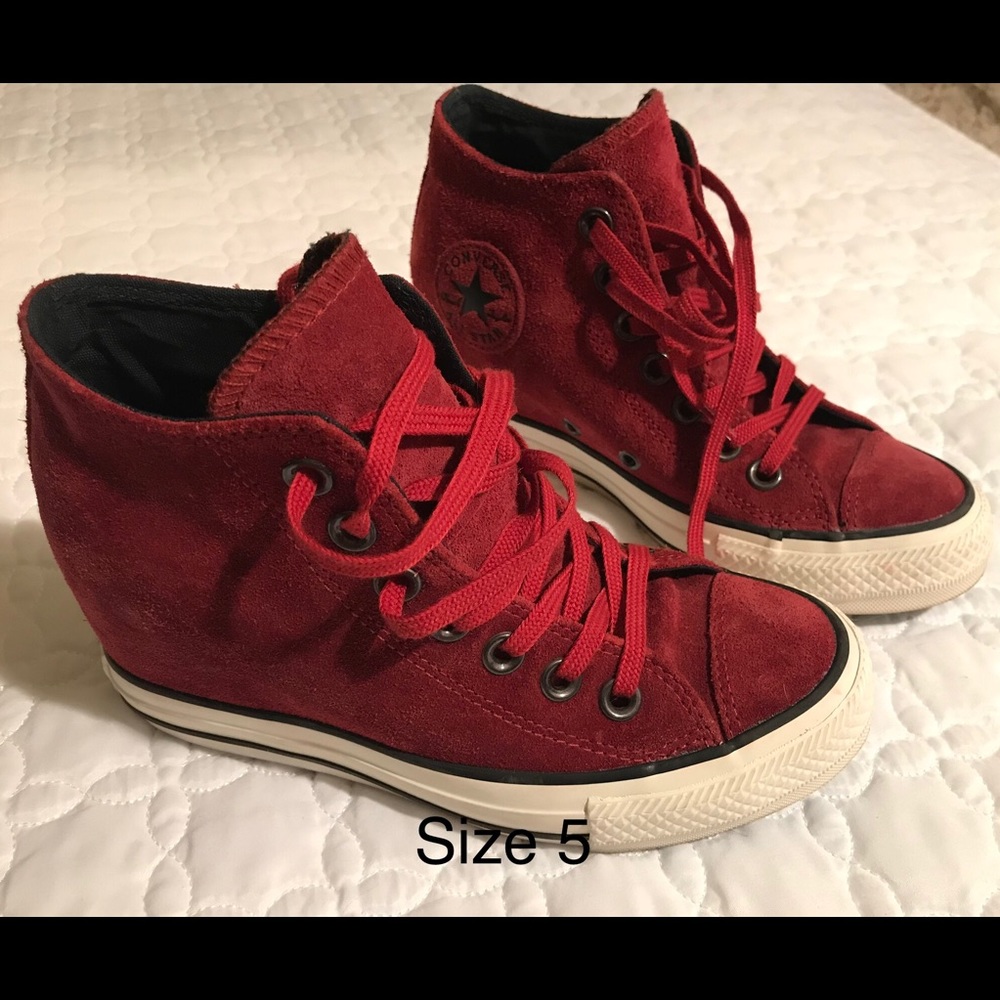 Converse Suede Wedge Sneakers: size 5